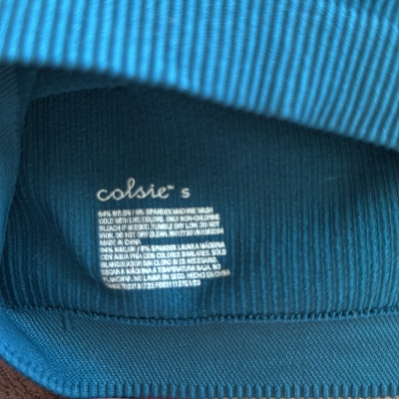 Colsie Teal Ribbed Bra - Picture 2 of 3